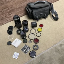 Lot of MINOLTA Camera Lens & Other Brands Or Unbranded, Accessories, and Bag