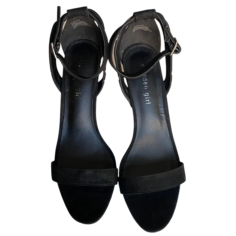 Zapatos Madden Girl G-Binkye Talla 9.5 Imitación Gamuza Negros Floral Bordado Tacón  Foto 2 de 4