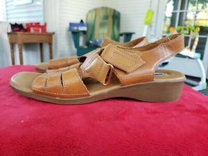 Dr Scholls Womenâs Sz 9M Cognac Brown Double Air Pillo Insole Sandals Excellent! | eBay