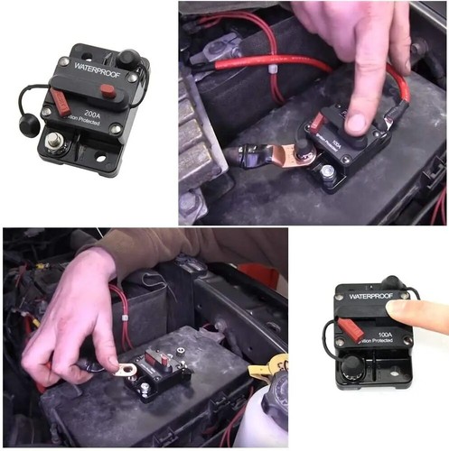 30A-200A Circuit Breaker Dual Battery 12V/24V Fuse Manual Reset IP67 Waterproof - Picture 8 of 20