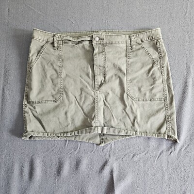 Universal Thread Sz 18/34 Green Cotton Skirt W/ Belt Loops & Pockets