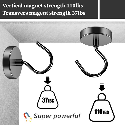 Magnetic Hooks Heavy Duty 110 Lbs Strong Magnet Hook For Cruise Cabins Large Mag - Picture 4 of 7