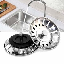 Bouchon Évier Acier Inox Caoutchouc Piscine Baignoire Cuisine 7,8*5,5cm 