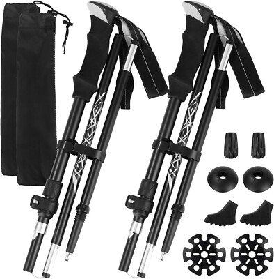 Telescopic Folding Hiking Poles, Nordic Walking Poles, Adjustable 110-130 cm,