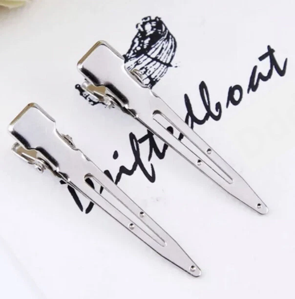 10 X 45mm Silver Metal Plain Hair Clips Alligator Clips DIY Christmas Gift DIY - image 3 of 4