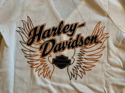 Harley Davidson White Longsleeve V Neck w/ Hood Size: Small, NEW w/out Tags - Picture 2 of 12