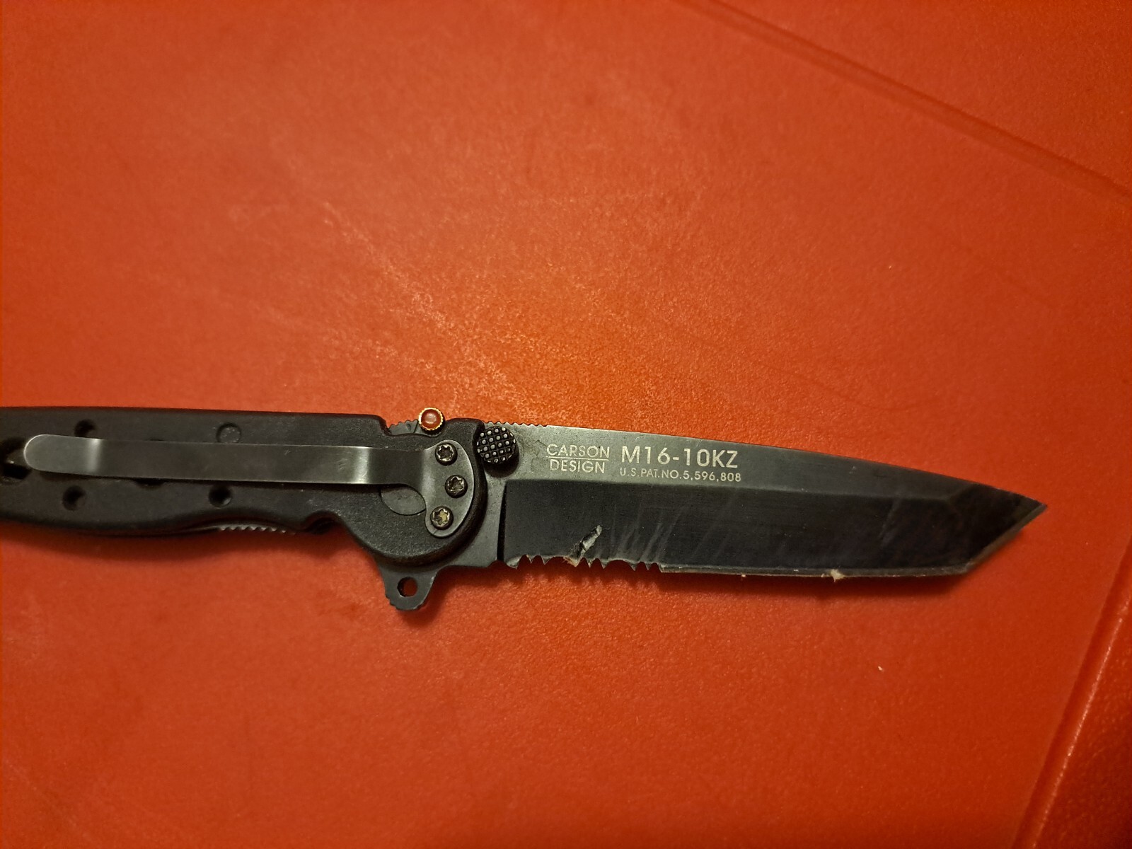 CRKT M1610KZ Carson Design Tanto Combo Edge Frame Lock Black Pocket