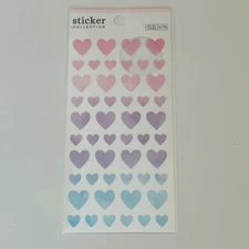 Daiso Masking Sticker Hearts Love Valentines Day Stickers Pink Blue Purple