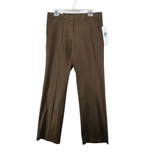 First Issue Liz Claiborne Womens Brown Straight Twill Pants Stretch Size 10 NWT