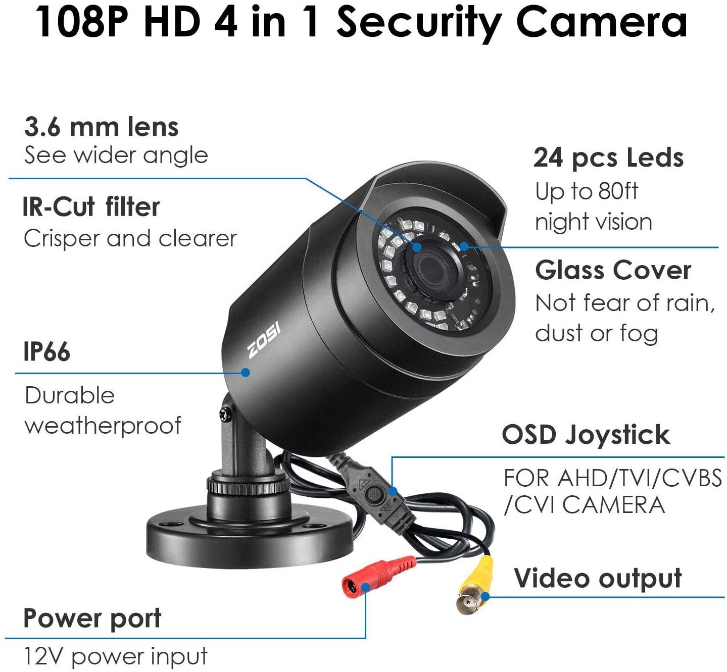 Camara De Seguridad Para Casa Exterior Vision Nocturna Camaras Vigilancia  1080p - Helia Beer Co