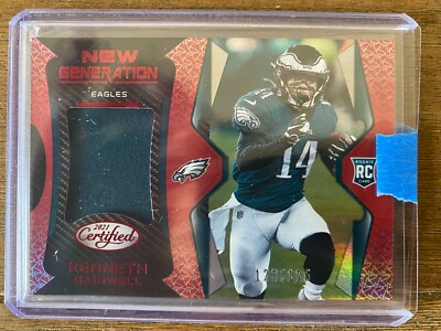 KENNETH GAINWELL RC 2021 PANINI CERTIFIED NEW GENERATION MIRROR RED /125 EAGLES