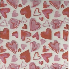 Two Individual paper luncheon napkins decoupage Valentine Heart Red Pink Love