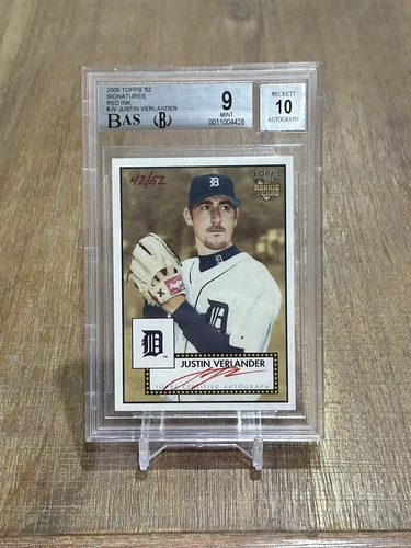 2006 Topps ‘52 Justin Verlander RC ROOKIE Signatures-Red Ink #52S-JV Beckett 9