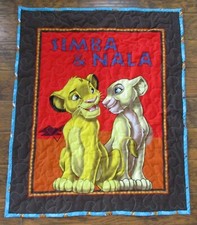 DISNEY THE LION KING SIMBA  NALA QUILTED BLANKET 36X44 CRIB BABY GIFT