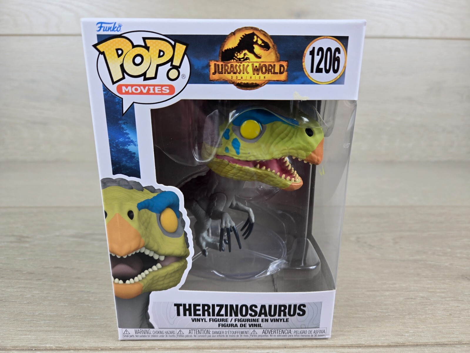 Funko Pop ! Pop Movies Therizinosaurus # 1206 Jurassic World Dominion Flawed Box