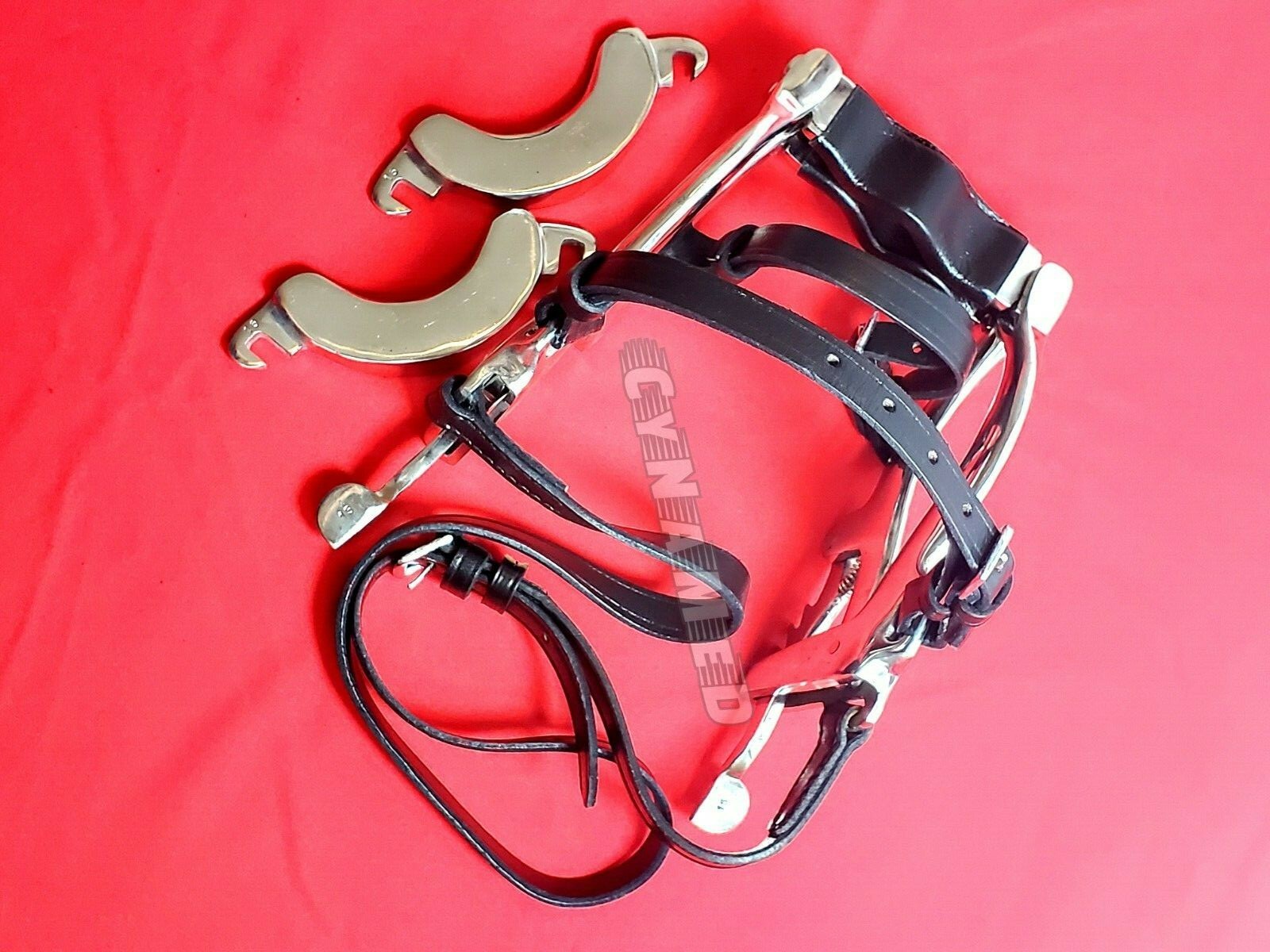 Horse Dental Speculum Equine Mouth Gag Drop Leather Strap