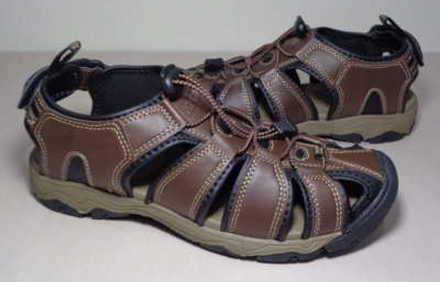 Khombu Closed Toe Fisherman Sandals Mens Sz 9 M Brown Leather Active Gorpcore EU Khombu Size 9 M HAL Brown Fisherman Closed Toe Sandals New  main image 3