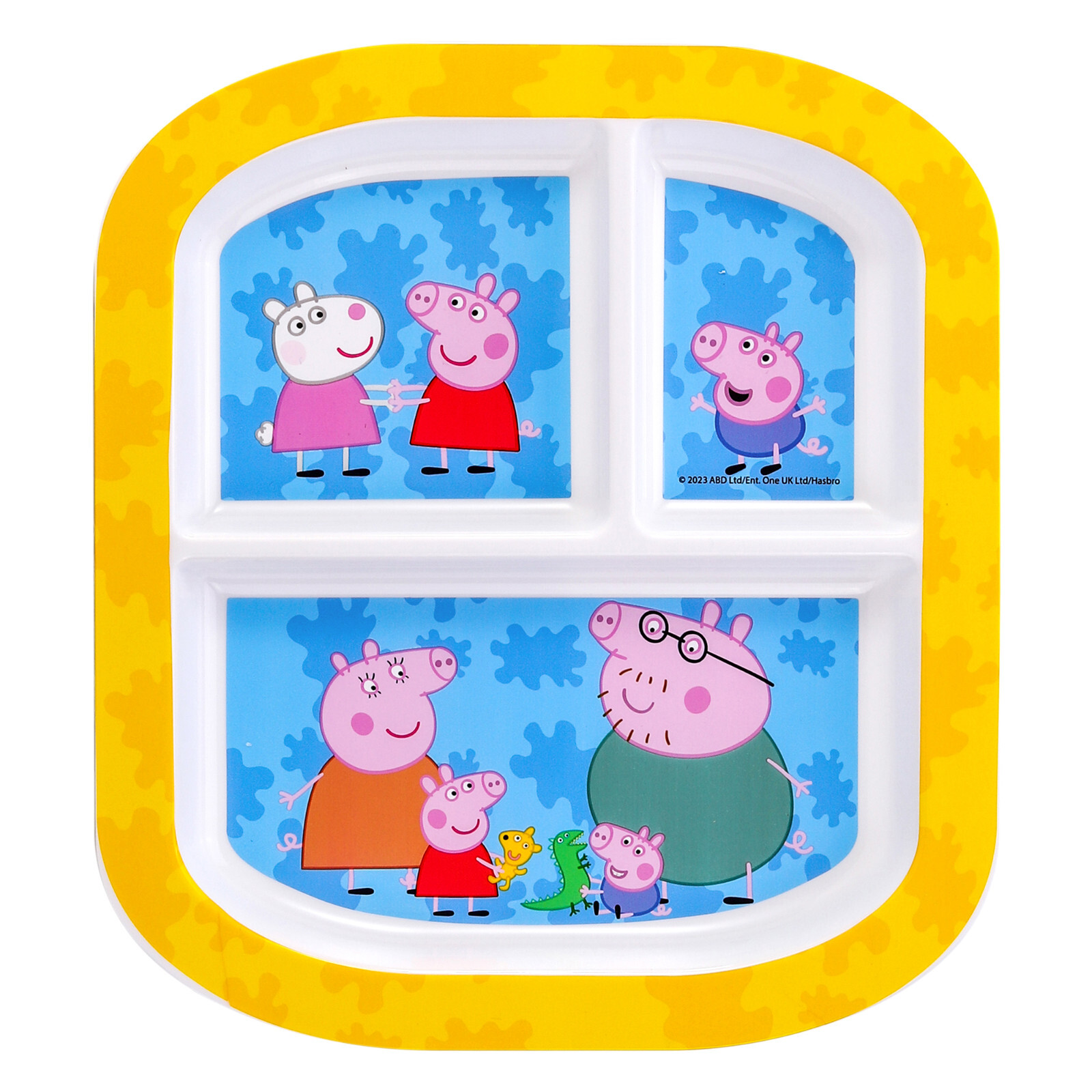 Peppa Pig 3 Section Childrens Kids Toddlers Divided Breakfast Lunch Dinner Plate