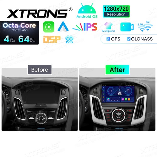 9" Android 14 4+64GB Car GPS Navi Stereo Radio CarPlay for Ford Focus 2012-2017 - Picture 2 of 16
