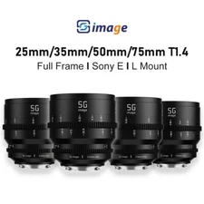 SGimage 25mm 35m 50mm 75mm T1.4 FF Large Aperture Cinema Lens for Sony E/L-Mount