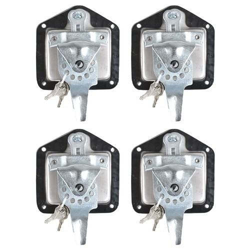 4x Trailer Door Latch T-Handle Locking RV Tool Cabinet Lock Stainless Steel