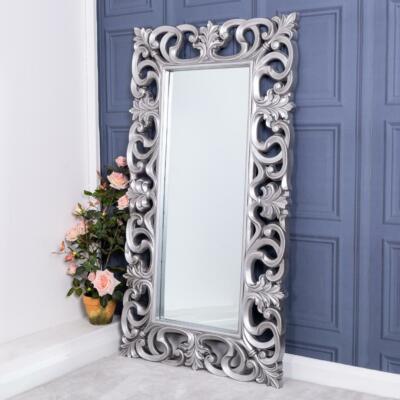 Large Silver Mirror Full Length Wall Ornate Bedroom Hallway Home 167 X 91cm Large Silver Mirror Full Length Wall, Full Length Ornate Mirror Silver
