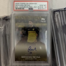 2020 Topps Breakthrough Gio Giovanni Reyna RC Rookie On Card BVB Auto /32 PSA 10. rookie card picture