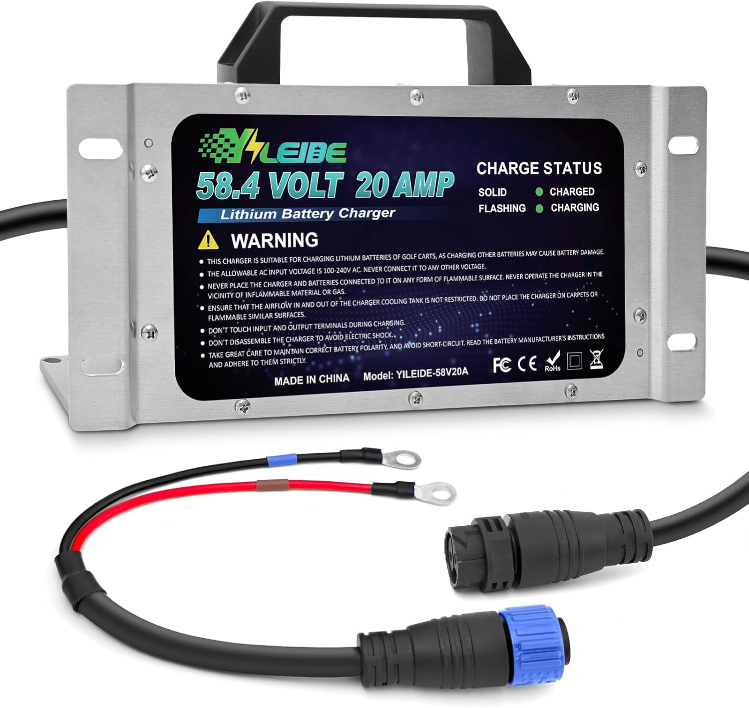 58.4V20A Golf Cart Lithium Battery Charger On-Board with OT (M8: 14-8 Terminals)