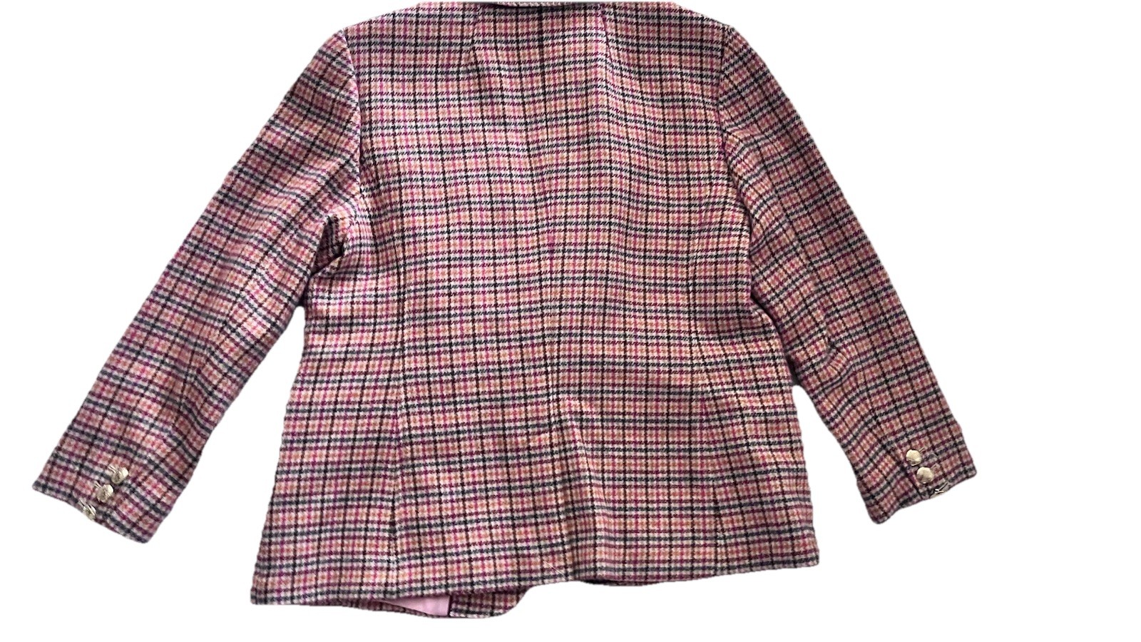 Talbots Pink Plaid Collared Button Lined Pockets … - image 9