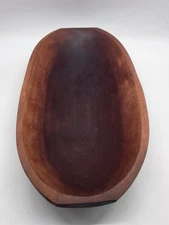 Carved Wooden Dough Bowl Primitive Folk Art Tray Rustic Home Decor 16.5" Long