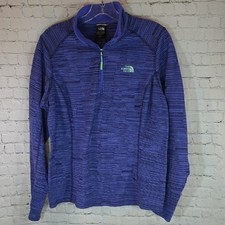 The North Face Women's Novelty Glacier 1/4 Zip Fleece Pullover - Blue/Purple Lg