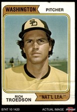 1974 Topps #77 Rich Troedson WAS NATL LEA VARIATION 1 - POOR
