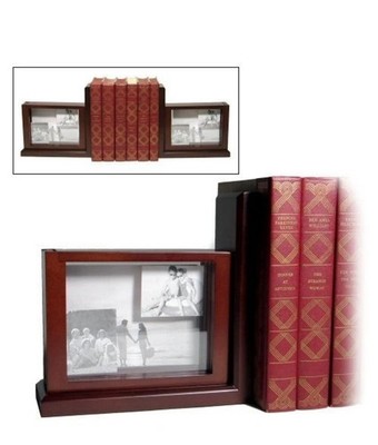 3-D BOOK ENDS Jordan Mark Pair 8'' x 8'' x 3'' Wooden Frames w/Plexiglas NIB (A1)