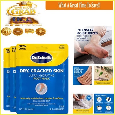 Ultra Hydrating Foot Mask Socks 3 Pairs for Dry Cracked Feet Moisturizing Repair