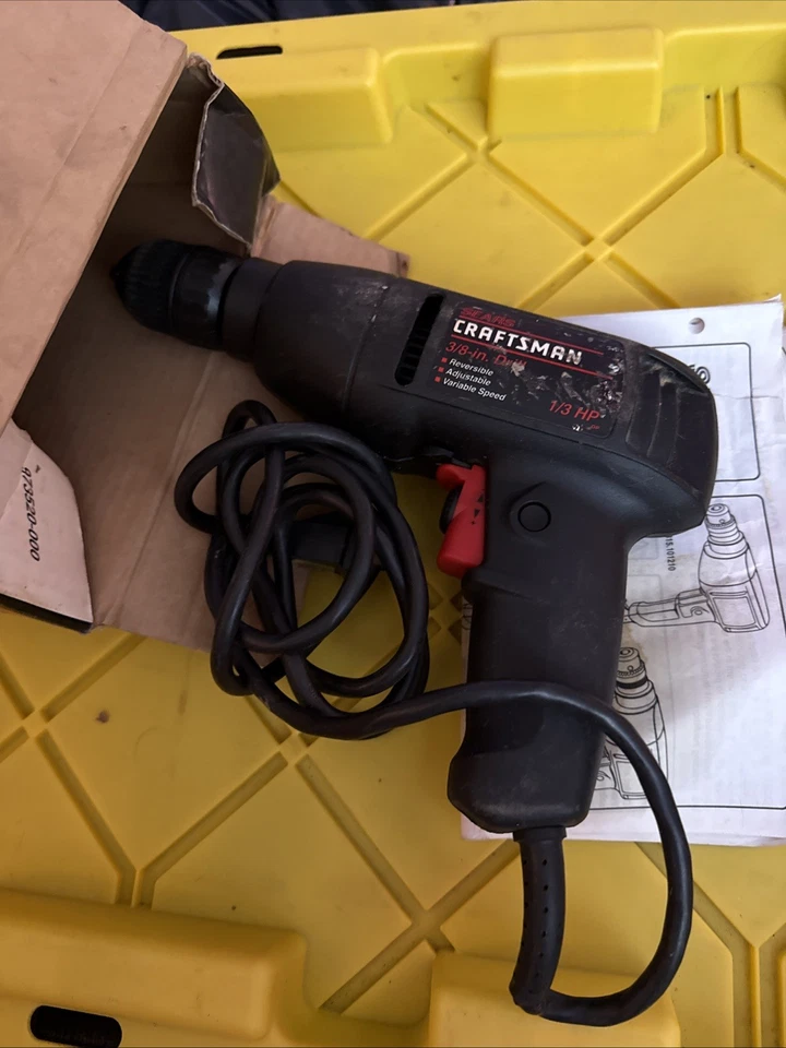 Broca reversível vintage Sears Craftsman 3/8 polegadas velocidade variável - Imagem 3 de 4