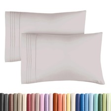 2 Queen Size Pillow Covers, Stain Fade Resistant, Machine Washable, Gray