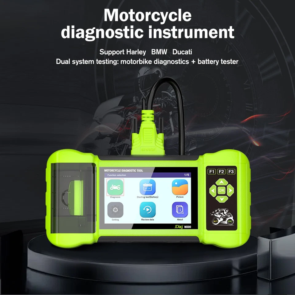 JDiag M300 Motorcycle Scanner OBD2 All System Diagnostic Tool Fault Code Reader Foto 3 de 4