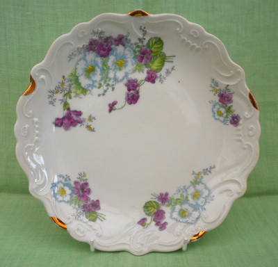 Vintage Bone China kleine Kuchen / Plätzchenplatte - 21 cm (8,25'') di'r - floral