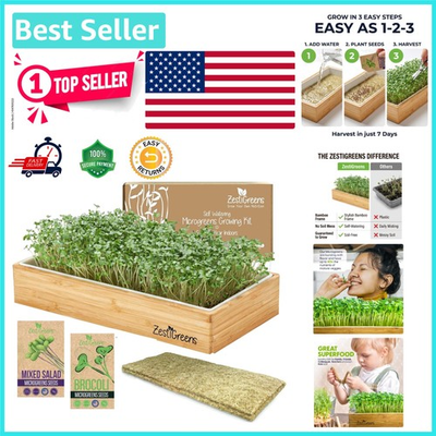 #ad Organic Self Watering Microgreens Growing Kit – Easy Indoor Garden for All $73.99