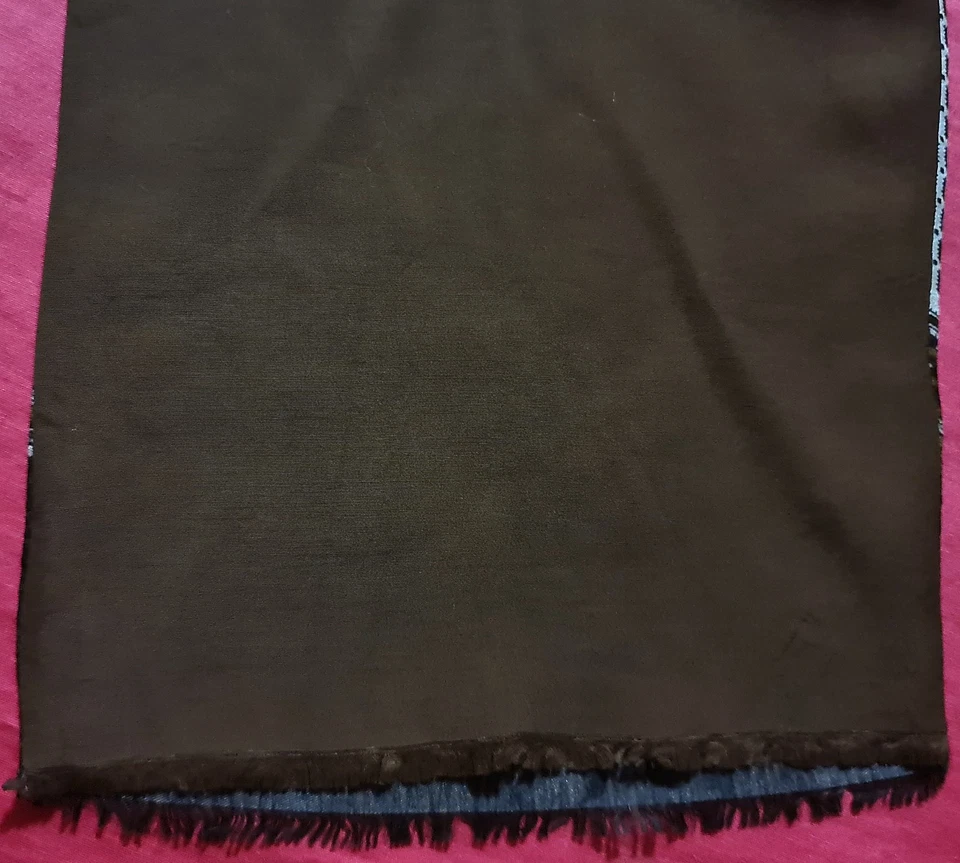 BUFANDA CABALLERO ITALIA VINTAGE AUTÉNTICO ARTE GEOMÉTRICO MARRÓN GR SEDA LARGA DOBLE HOMBRE Foto 4 de 4