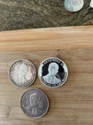 silver coins 2oz, lot of 3 . vintage, 2 oz per coin