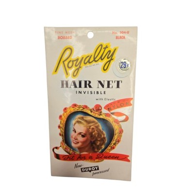 Vintage Hair Net Royalty Fit for a Queen, Black For Bobbed Hair New In Envelope 