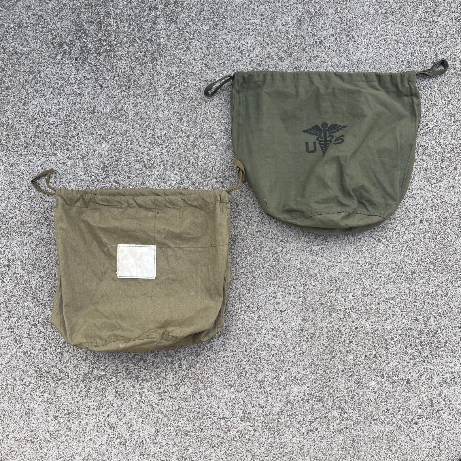 Lot of 2 Vtg US Army Military Drawstring Personal Effects Belongings ...