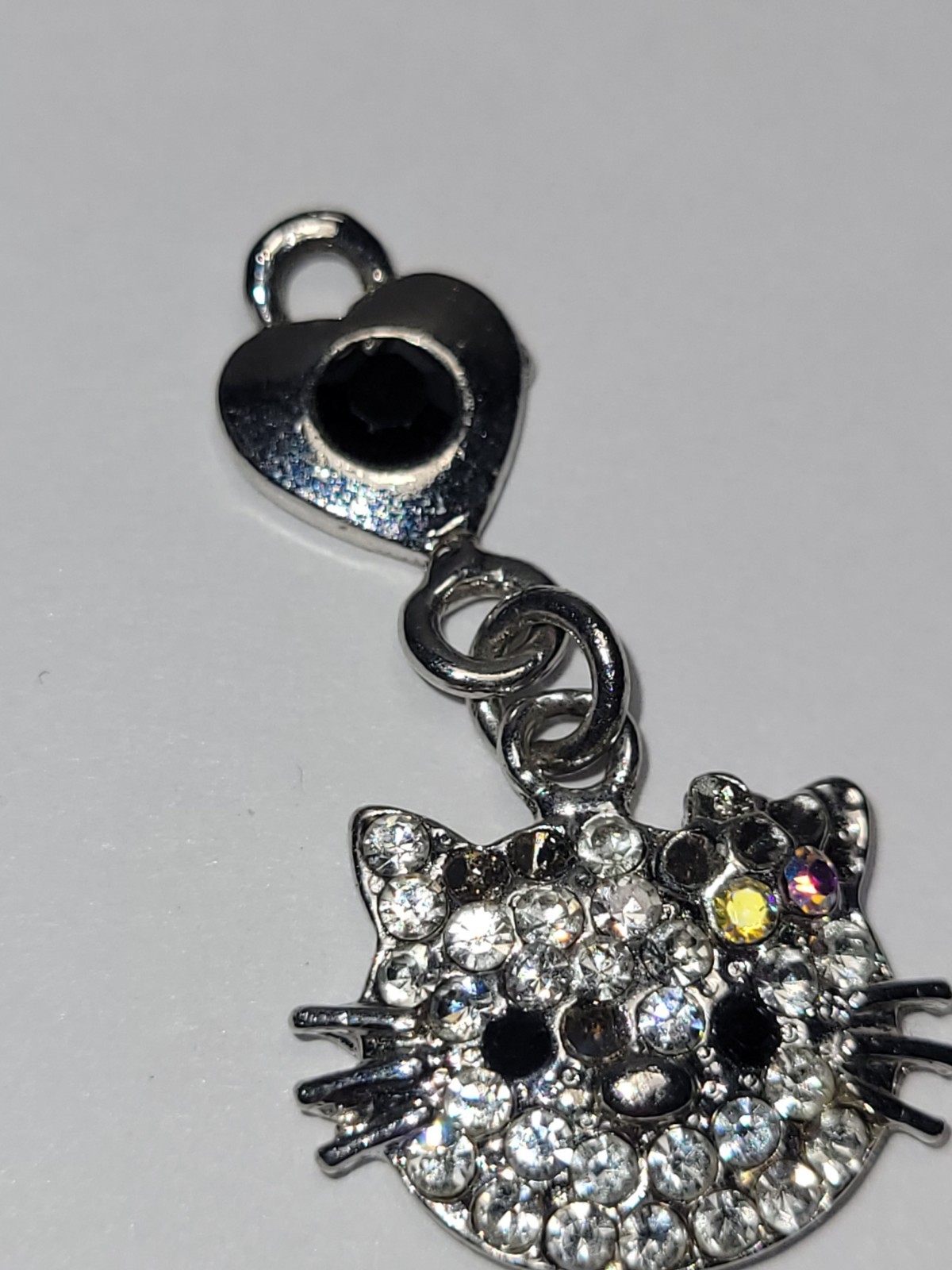 Silvertone Hello Kitty Charm Clear Rhinestone Acc… - image 5