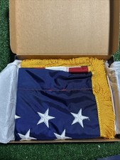 Annin US Flag 3x5? Nylon NEW Gold Fringe Military ?Pn Crown W Rayon Star?
