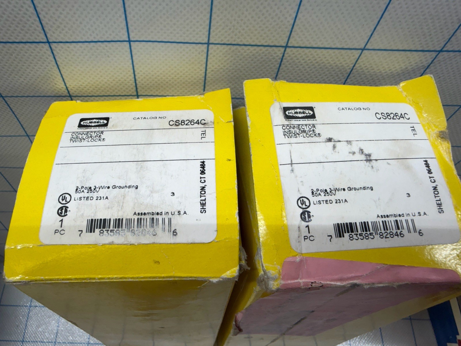Lot of 2 Hubbell CS8264C Twist-Lock Female Connectors 50A 250V Non-NEMA NOS