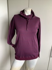Women  s size XS purple L.L.Bean 506091 long sleeve striped pullover sweatshirt