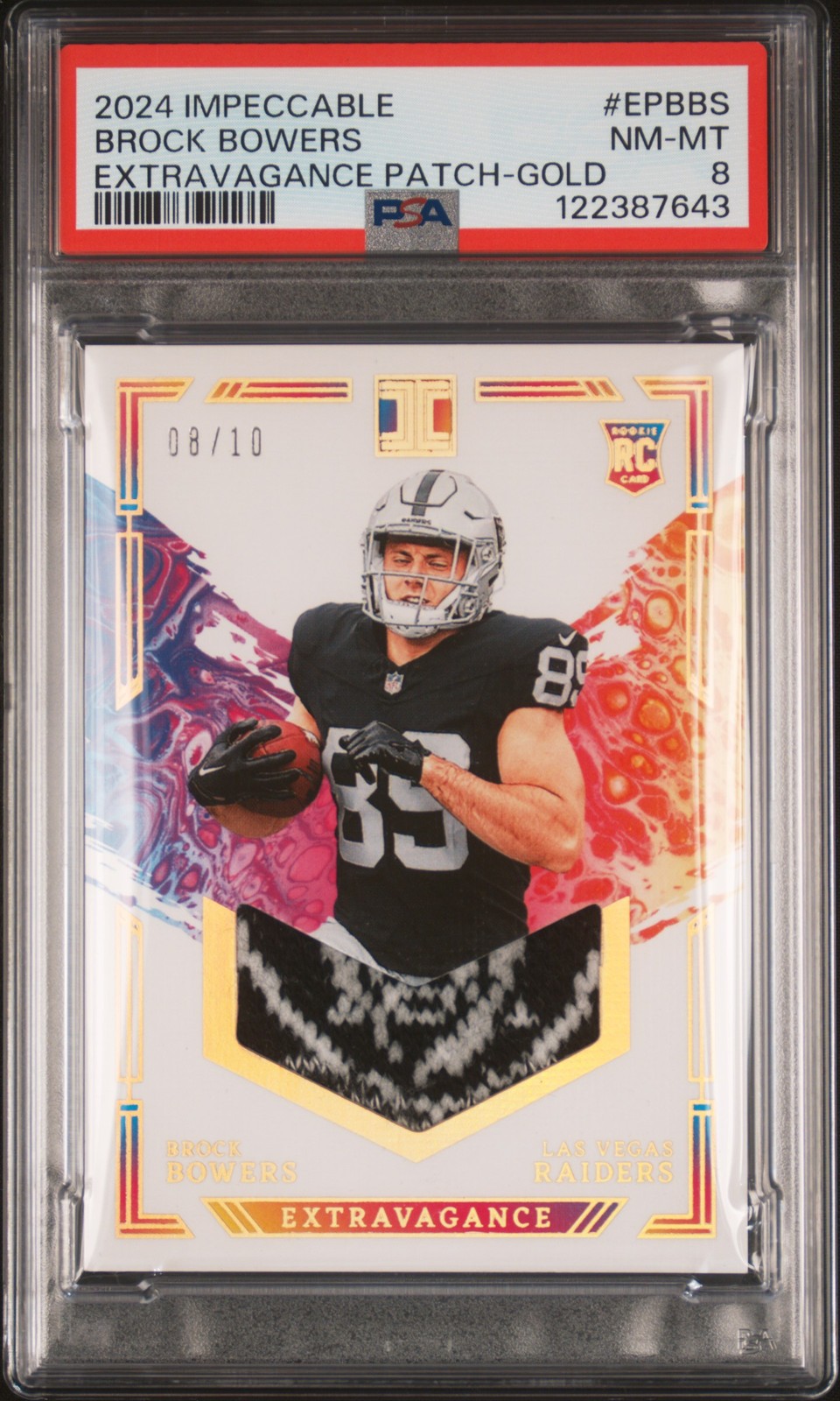Brock Bowers Panini Impeccable Extravagance Patches #EPBBS Gold
