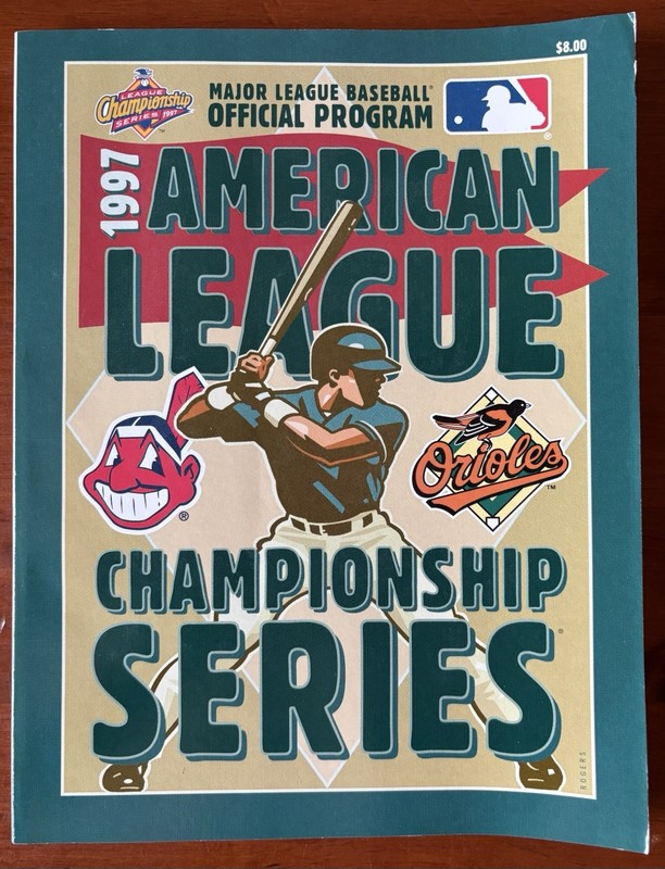 Vintage 1997 American League Championship Series Program Cleveland vs Baltimore 