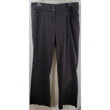 New York  Co Brown Flat Front Bootcut Dress Pants 12 Lightweight Soft Stretchy